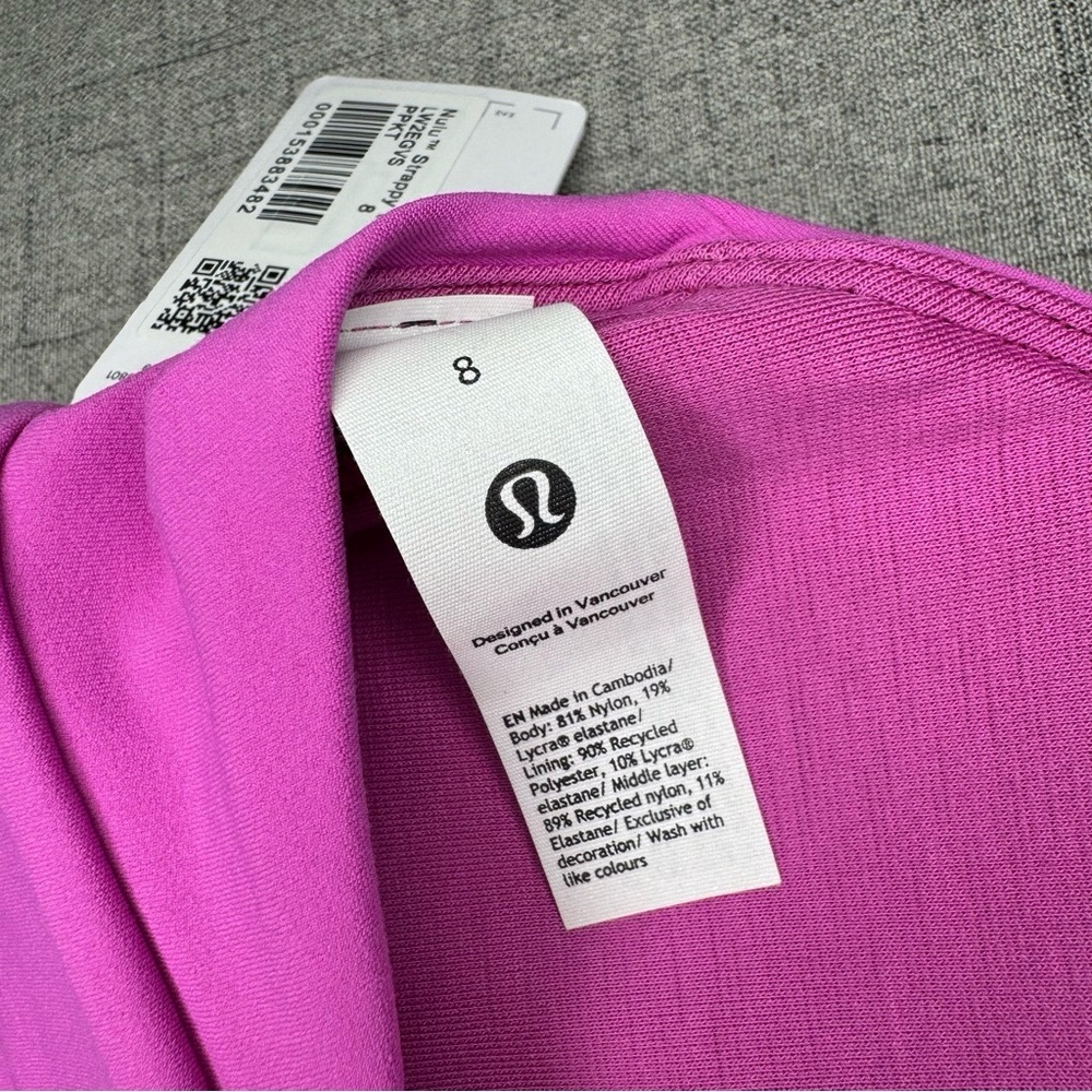 NWT Lululemon Nulu Strappy V-Neck Yoga Bra Sports Bra Pow Pink Tone 8 - Picture 5 of 7